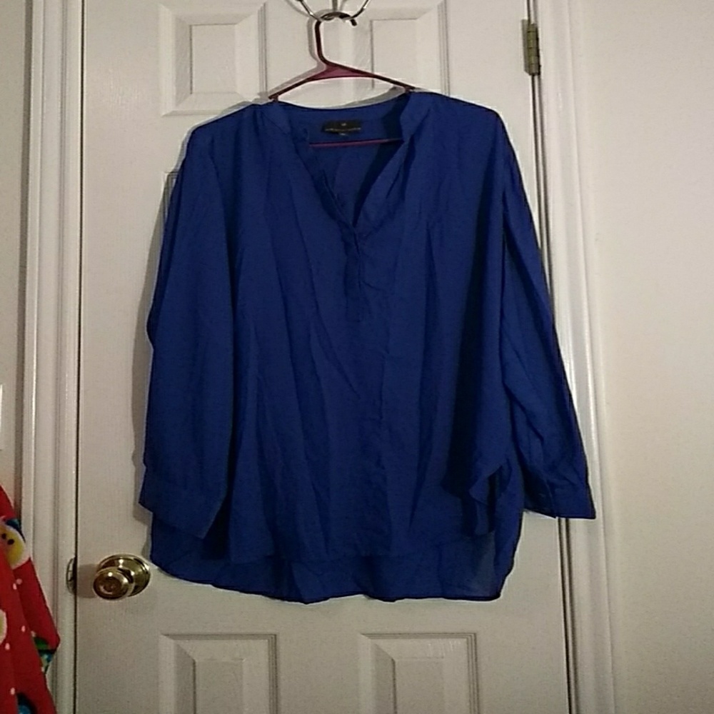 Dark blue polyester blouse